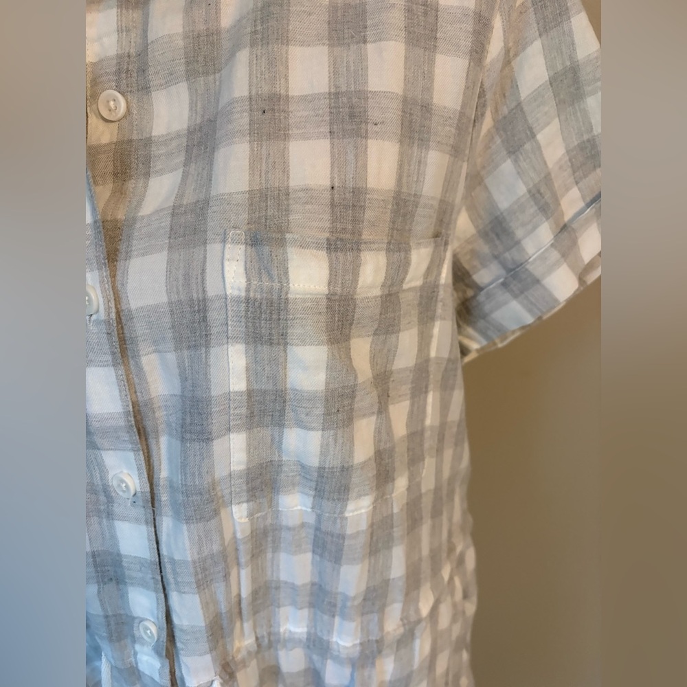 Beach Lunch Lounge Gray and White Gingham Plaid Dress | Women’s Sz M - Picture 8 of 14